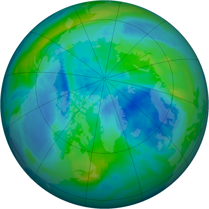 Arctic ozone map for 24 September 1997